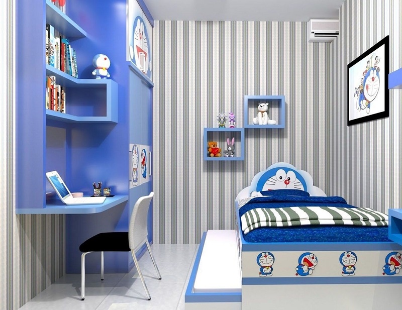 Nếu bạn là fan của Doremon và muốn tạo không gian phòng ngủ thú vị với chủ đề này, hãy tham khảo ngay bức ảnh trang trí phòng ngủ Doremon